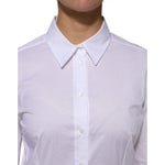 Dolce & Gabbana White Cotton Collared Long Sleeves Shirt Top TSH906730-46