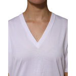 Dolce & Gabbana White Cotton Short Sleeves V-neck T-shirt TSH906750-46
