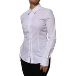 Dolce & Gabbana White Cotton Collared Long Sleeves Shirt Top TSH906911-42