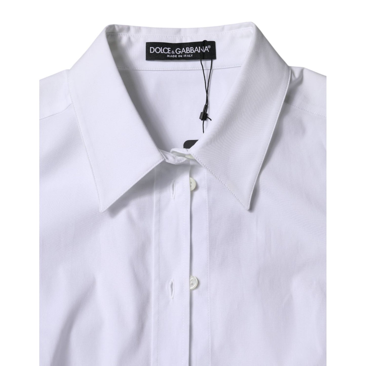 Dolce & Gabbana White Cotton Collared Long Sleeves Shirt Top TSH906911-42