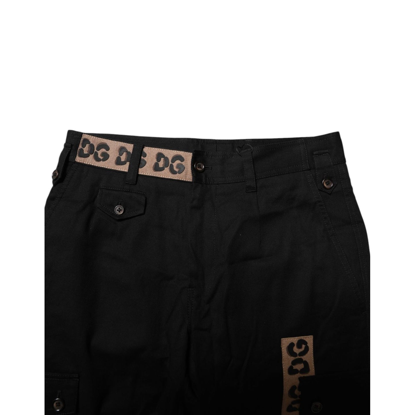 Dolce & Gabbana Black Cotton Cargo Casual Pants