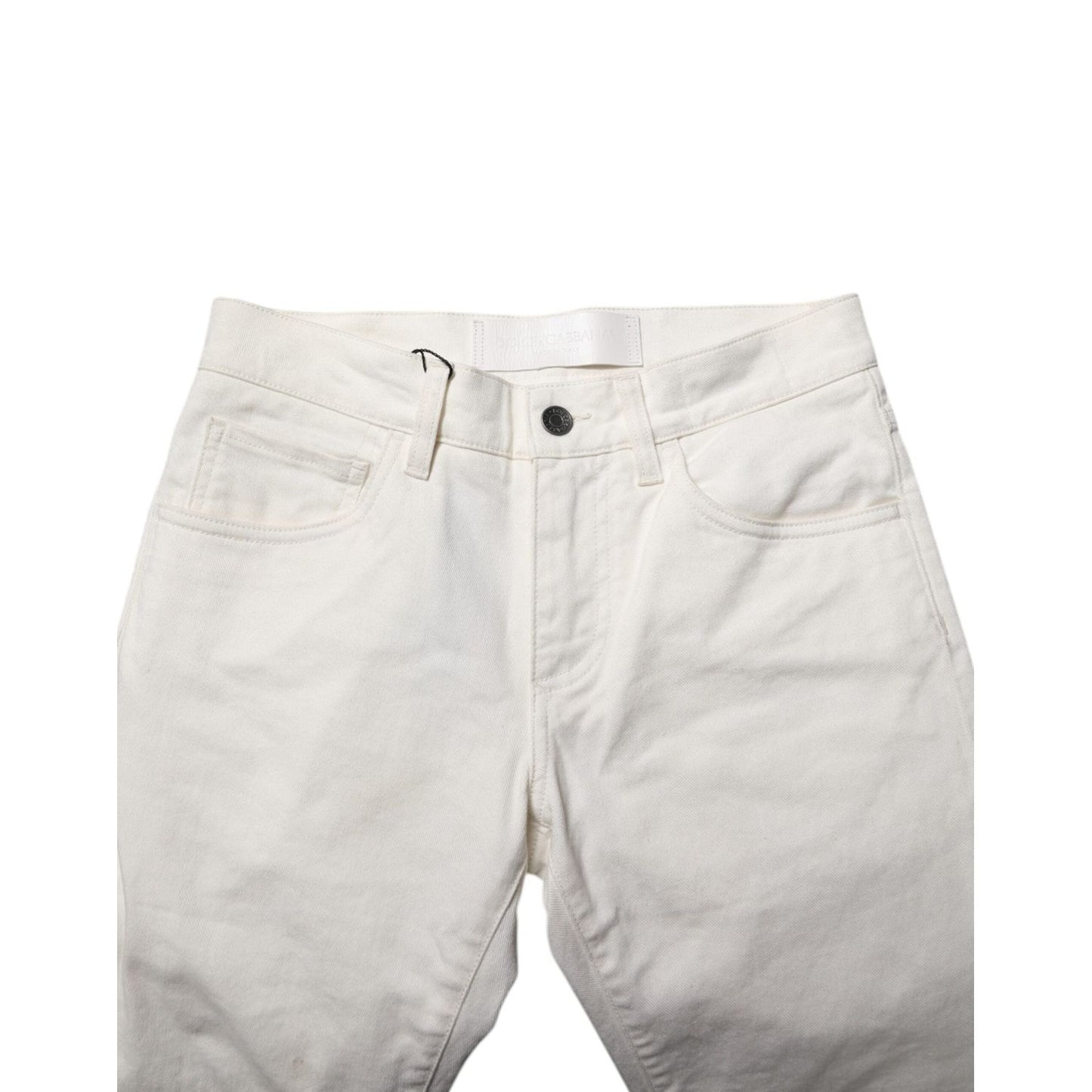 Dolce & Gabbana White Cotton Skinny Men Denim Jeans PAN75192-44
