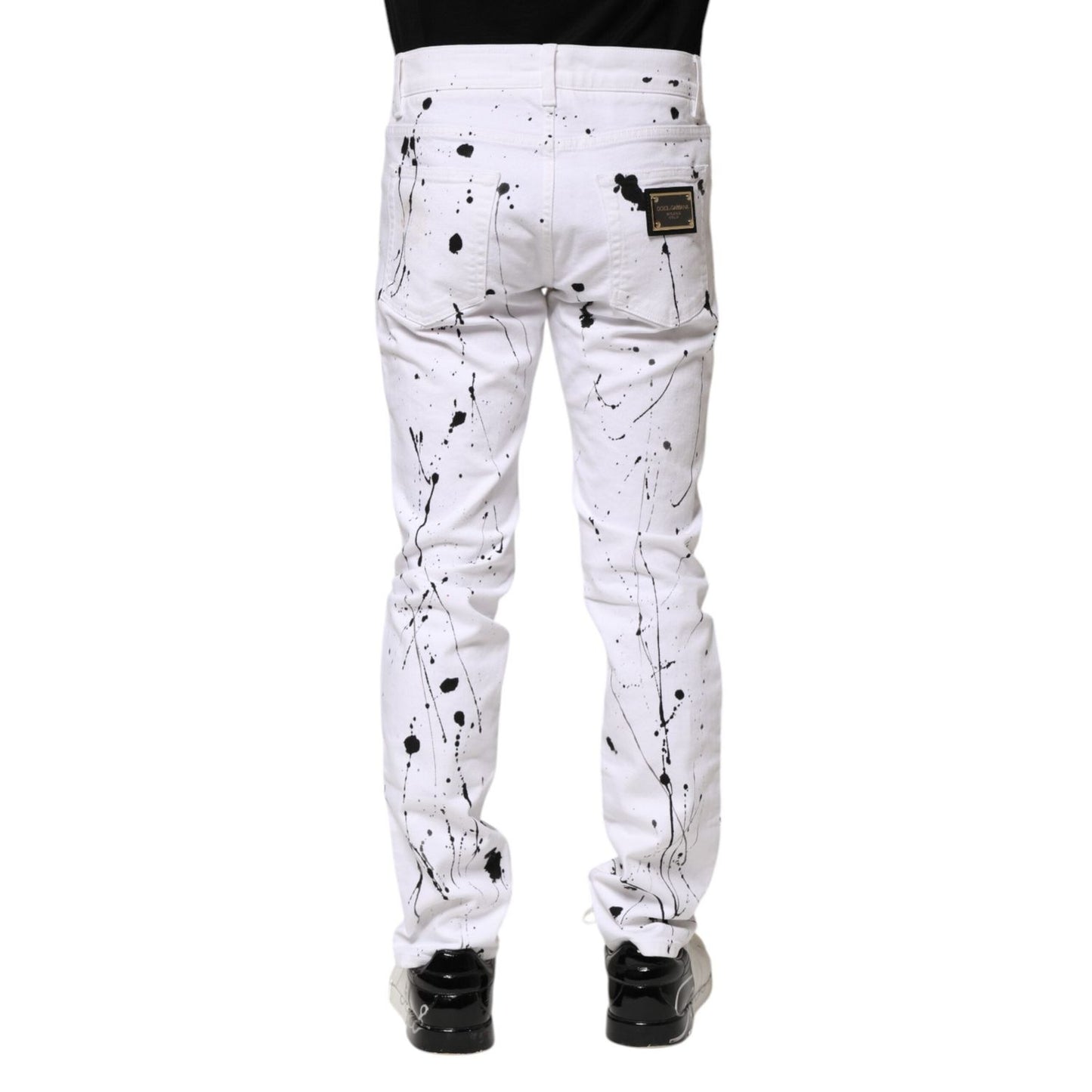 Dolce & Gabbana White ColorSplash Skinny Denim Jeans PAN75207-44