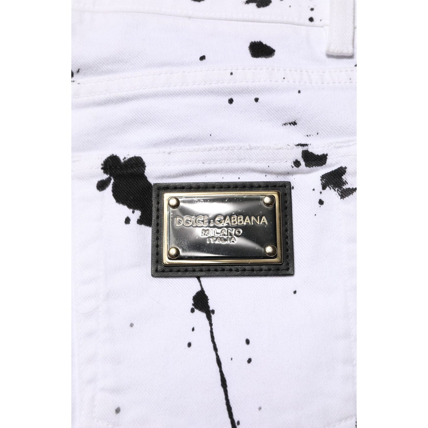 Dolce & Gabbana White ColorSplash Skinny Denim Jeans PAN75207-44