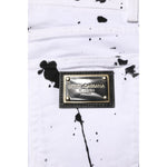 Dolce & Gabbana White ColorSplash Skinny Denim Jeans PAN75207-44