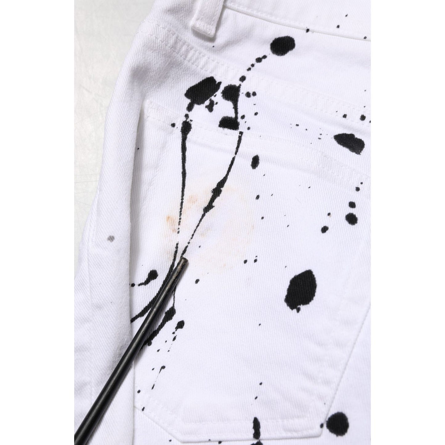 Dolce & Gabbana White ColorSplash Skinny Denim Jeans PAN75207-44