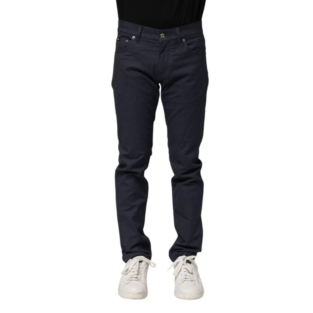 Dolce & Gabbana Dark Blue Cotton Skinny Denim Jeans PAN75248-46