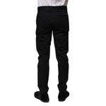 Dolce & Gabbana Dark Blue Logo Cotton Dress Pants PAN75808-44