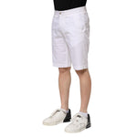 Dolce & Gabbana White Cotton Stretch Men Denim Bermuda Shorts PAN75242-44