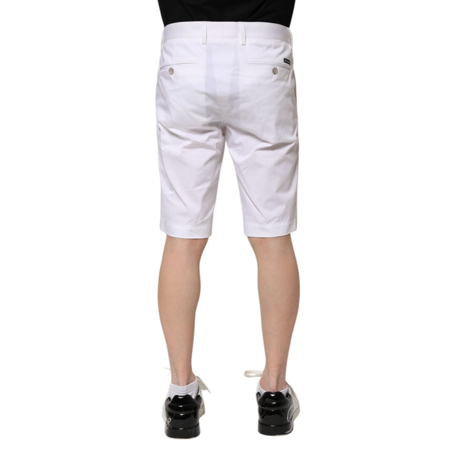 Dolce & Gabbana White Cotton Stretch Men Denim Bermuda Shorts PAN75242-44
