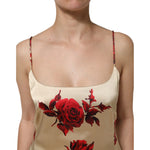 Dolce & Gabbana Beige Floral Spaghetti Strap Sheath Dress DR81757-50