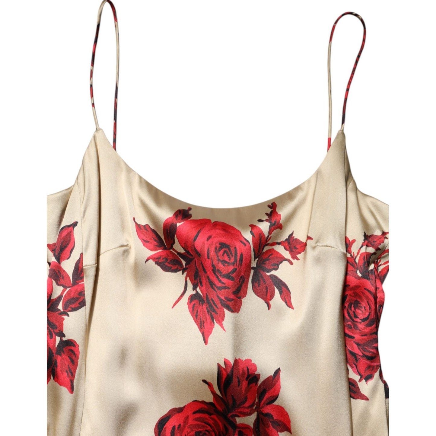 Dolce & Gabbana Beige Floral Spaghetti Strap Sheath Dress DR81757-50