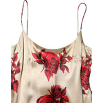 Dolce & Gabbana Beige Floral Spaghetti Strap Sheath Dress DR81757-50