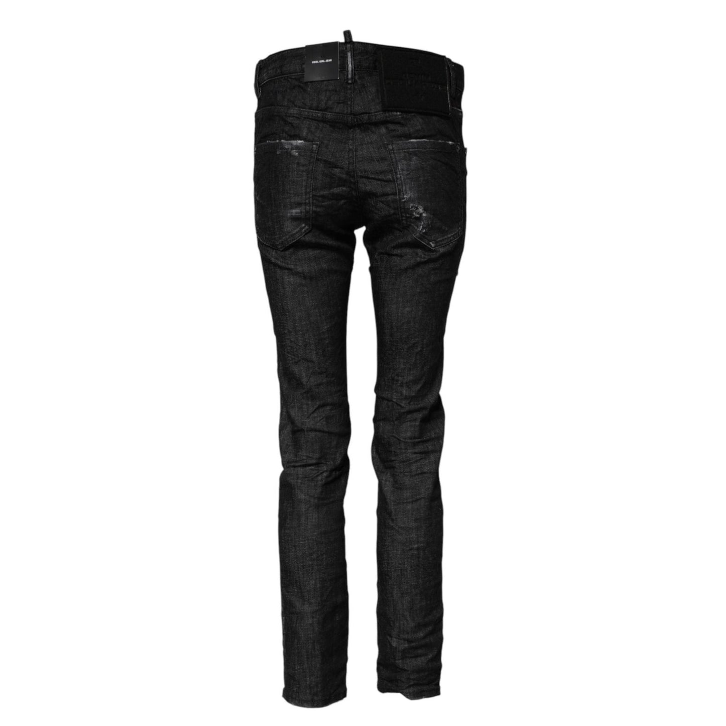 Dsquared² Black Washed Cotton Mid Waist Skinny Jeans PAN74489-38