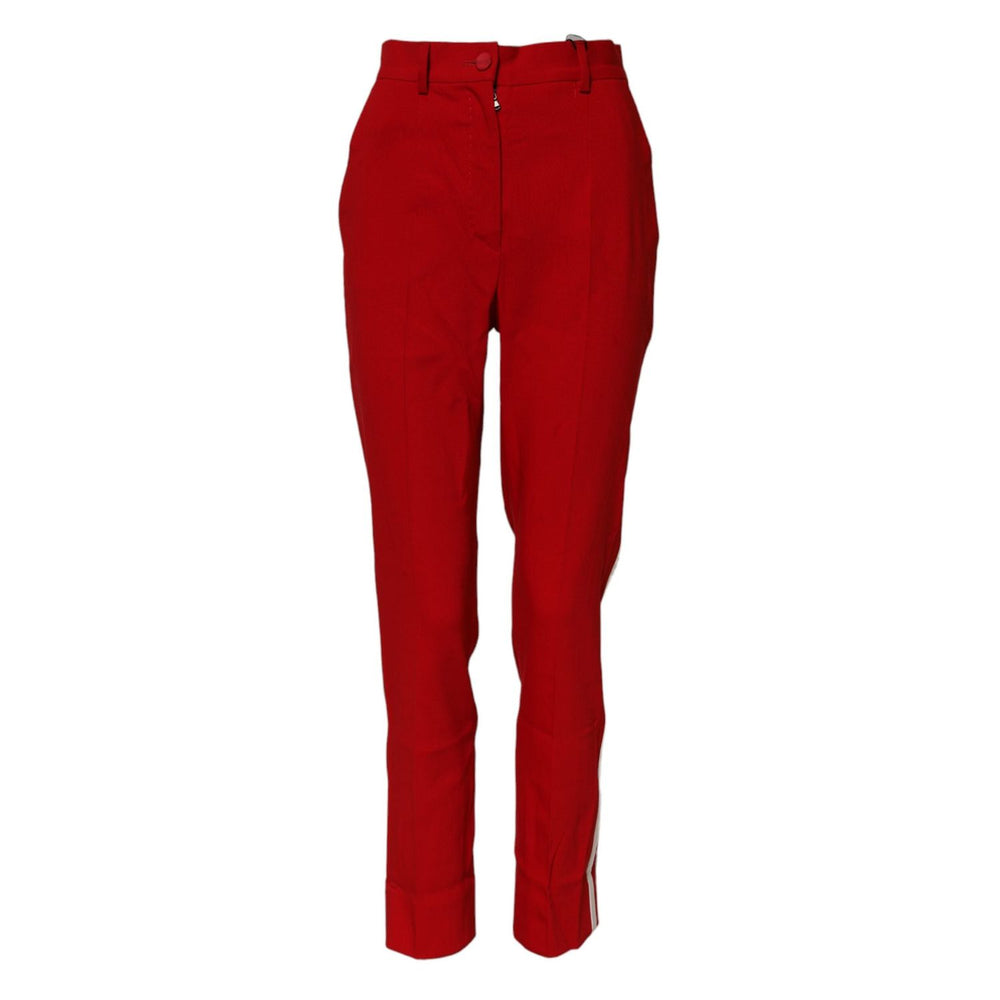 Dolce & Gabbana Red Wool Mid Waisted Tapered Pants PAN74767-38