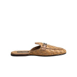 Dolce & Gabbana Beige Rattan Flat Mule Men Sandals Shoes MV7495-44
