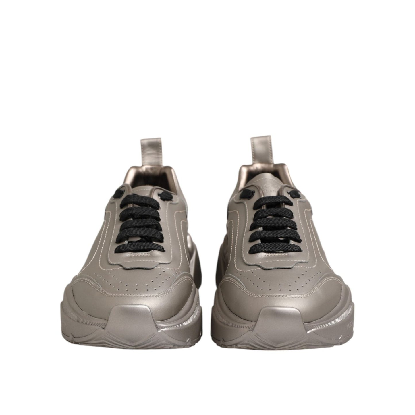 Dolce & Gabbana Silver DAYMASTER Leather Men Sneakers Shoes MV7521-41