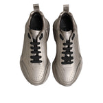 Dolce & Gabbana Silver DAYMASTER Leather Men Sneakers Shoes MV7521-41