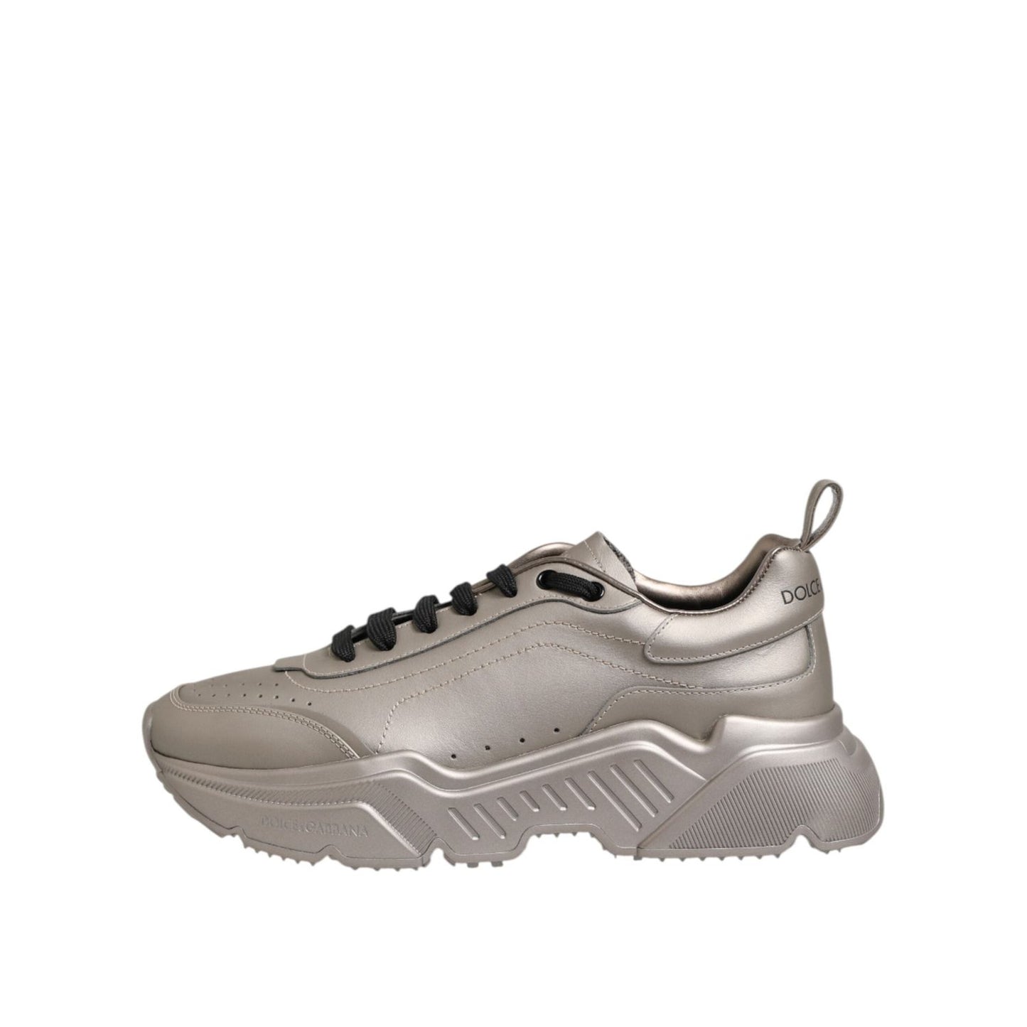 Dolce & Gabbana Silver DAYMASTER Leather Men Sneakers Shoes MV7521-41