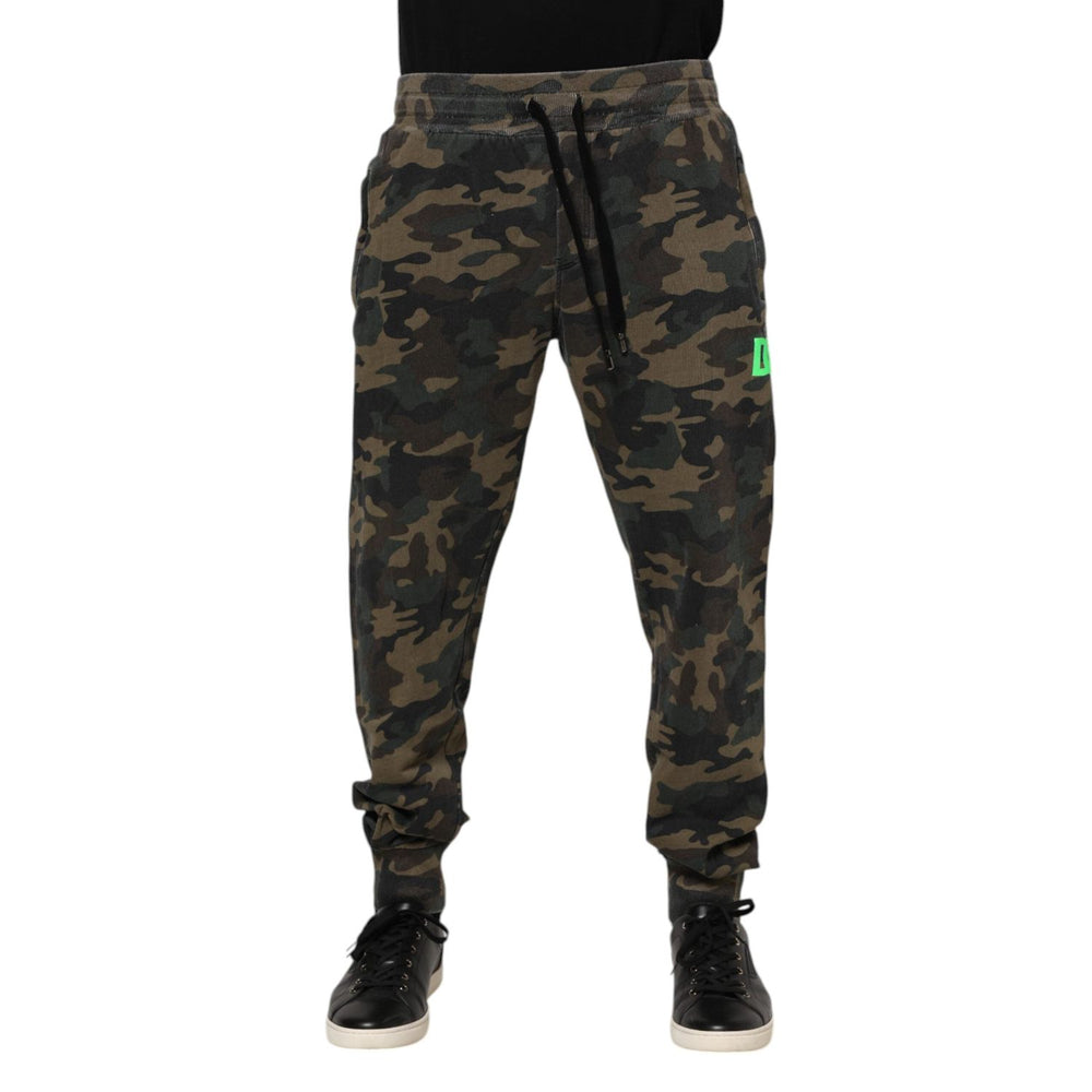 Dolce & Gabbana Brown Camouflage Cotton Men Jogger Pants PAN76332-52