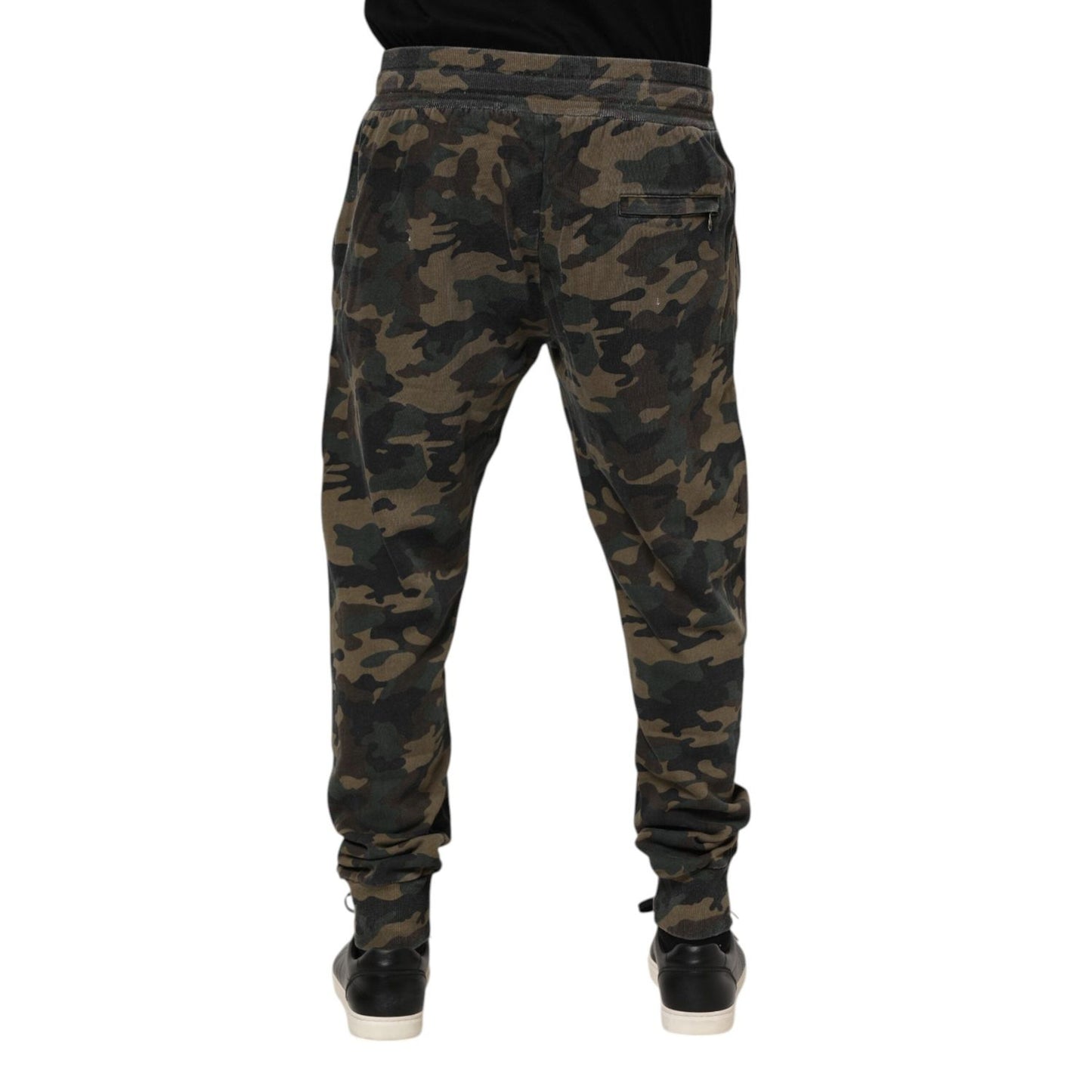 Dolce & Gabbana Brown Camouflage Cotton Men Jogger Pants PAN76332-52