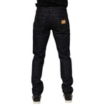 Dolce & Gabbana Dark Blue Cotton Logo Plaque Men Denim Jeans PAN76354-48