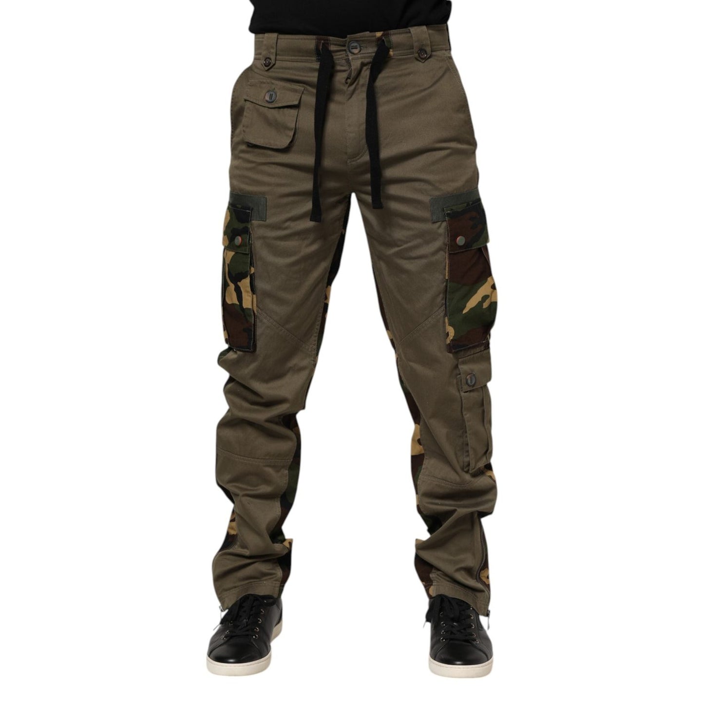 Dolce & Gabbana Brown Cotton Camouflage Cargo Pants PAN76419-46