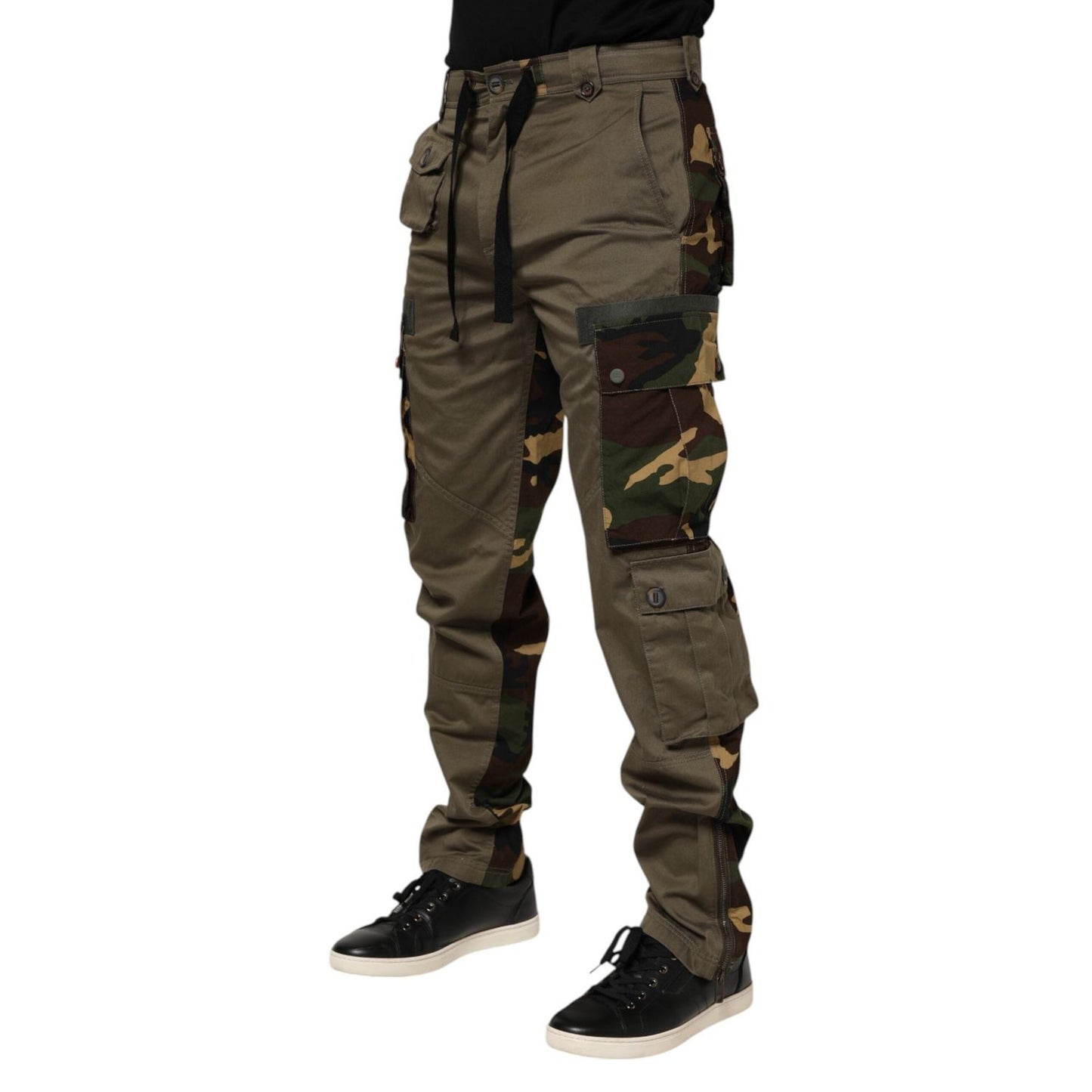 Dolce & Gabbana Brown Cotton Camouflage Cargo Pants PAN76419-46