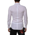 Dolce & Gabbana White Bib Cotton Poplin GOLD Formal Shirt TSH90586-44