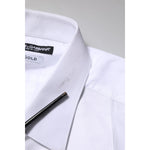 Dolce & Gabbana White Bib Cotton Poplin GOLD Formal Shirt TSH90586-44