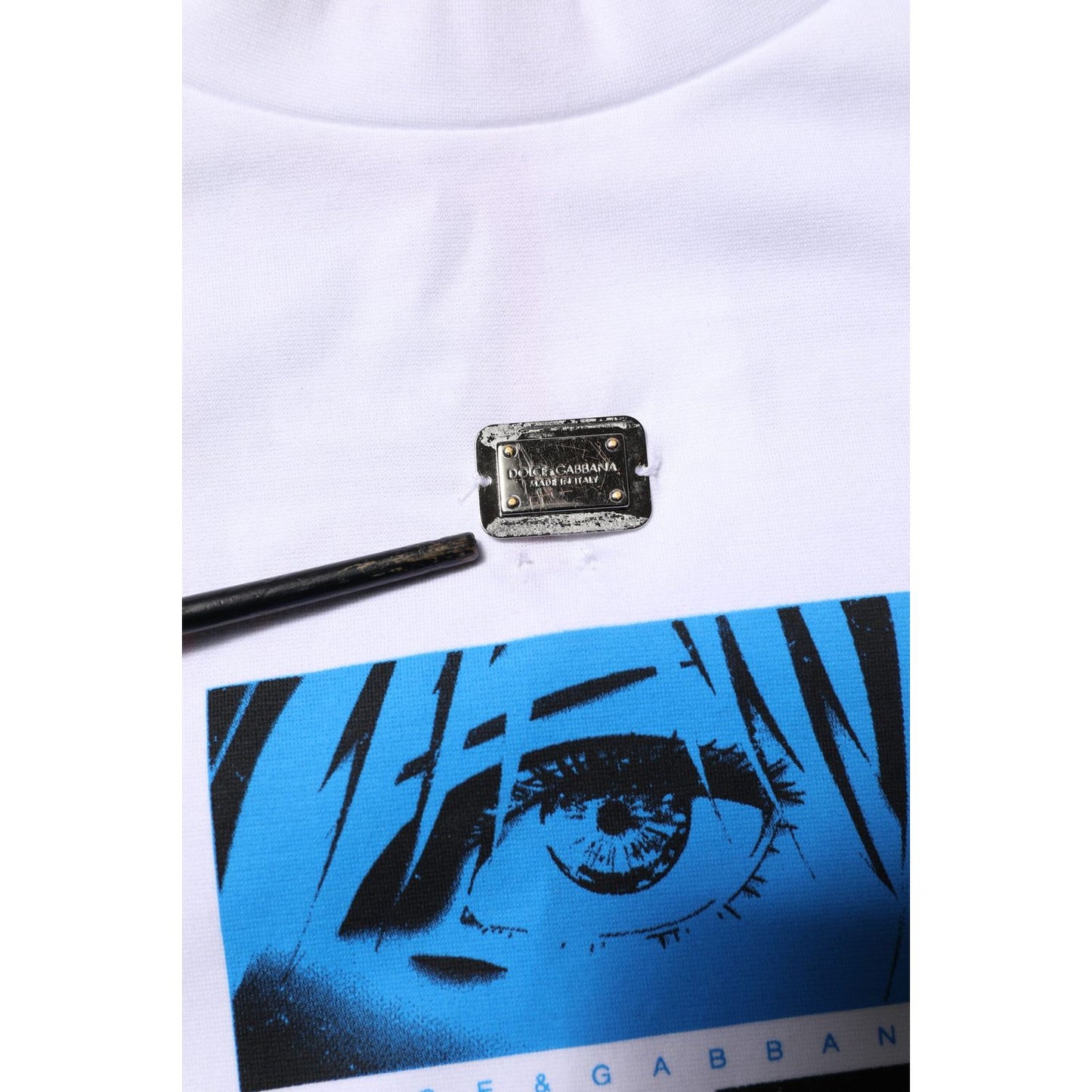 Dolce & Gabbana White Cotton Crew Neck Graphic Print T-shirt TSH906971-46