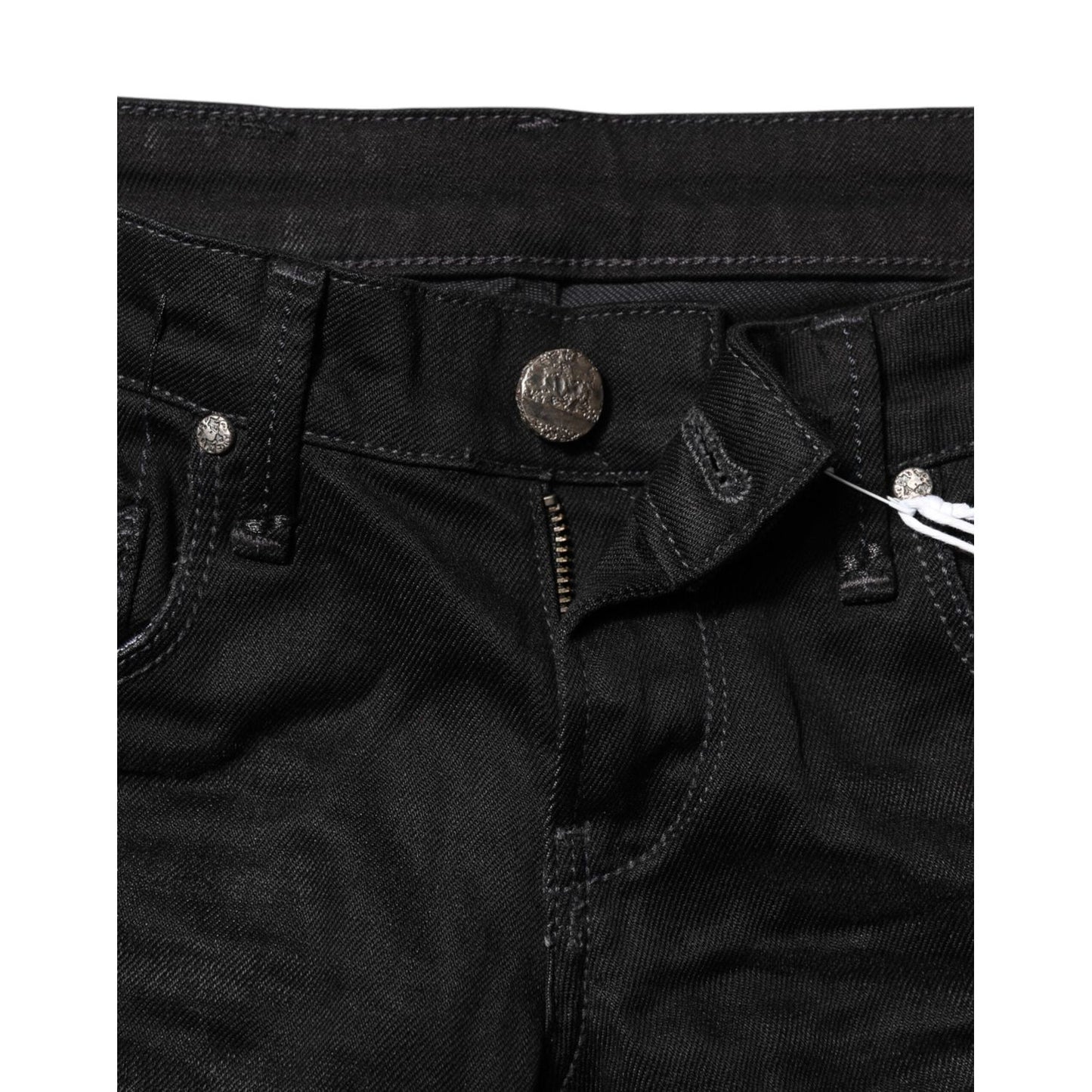 Acht Black Cotton Slim Fit Denim Low Waist Denim Jeans PAN71836-26