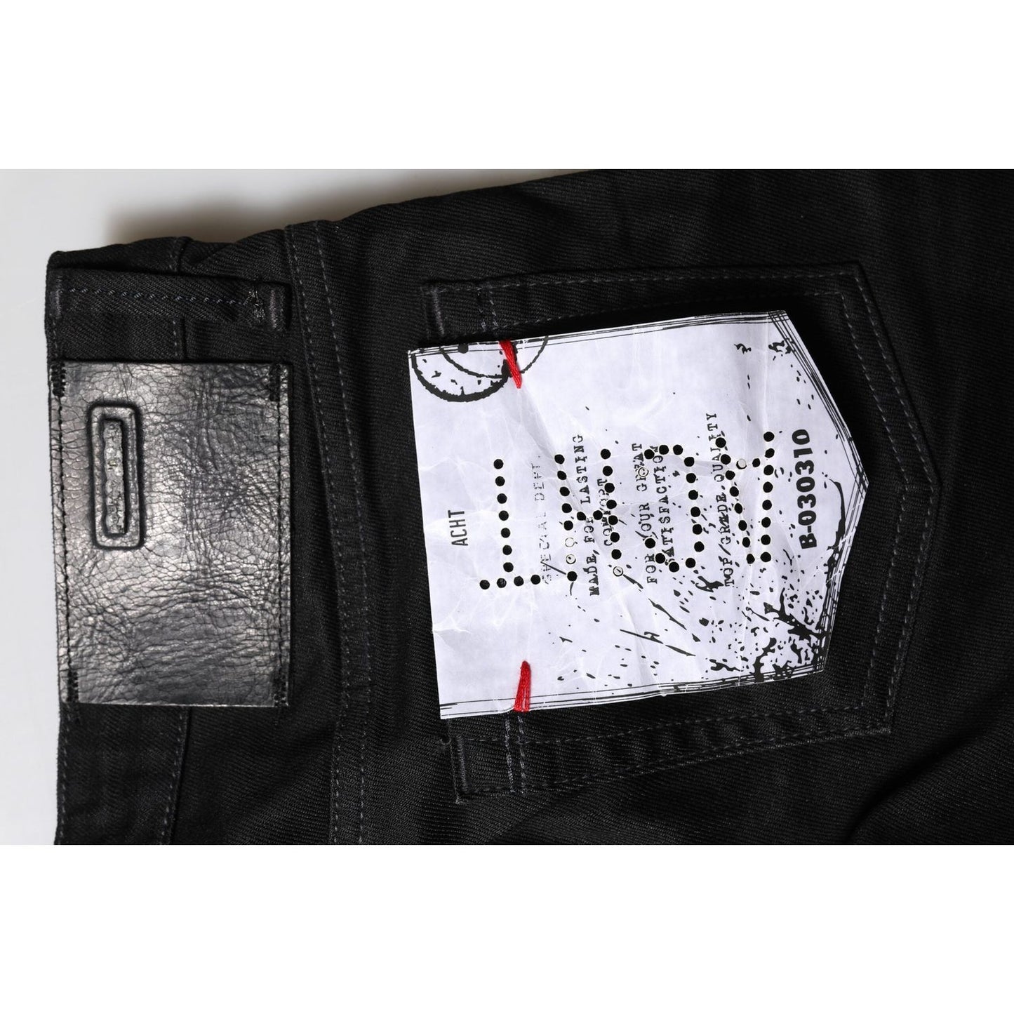 Acht Black Cotton Slim Fit Denim Low Waist Denim Jeans PAN71836-26