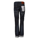 Acht Blue Washed Cotton Mid Waist Flared Denim Jeans PAN71838-30