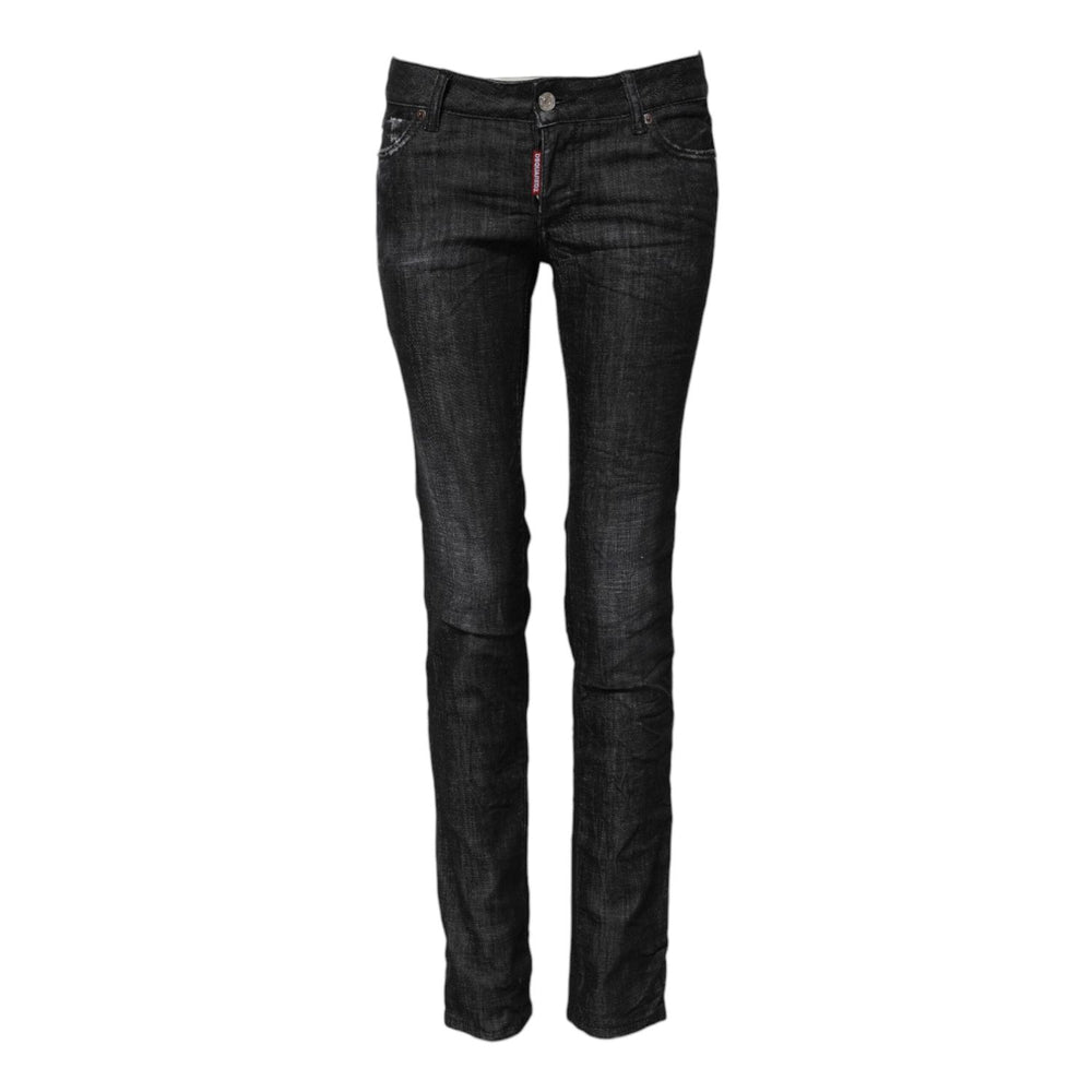 Dsquared² Black Cotton Low Waist Skinny Denim Jeans PAN74488-38
