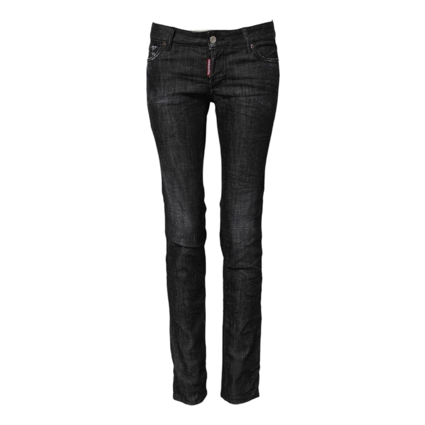 Dsquared² Black Cotton Low Waist Skinny Denim Jeans PAN74488-38