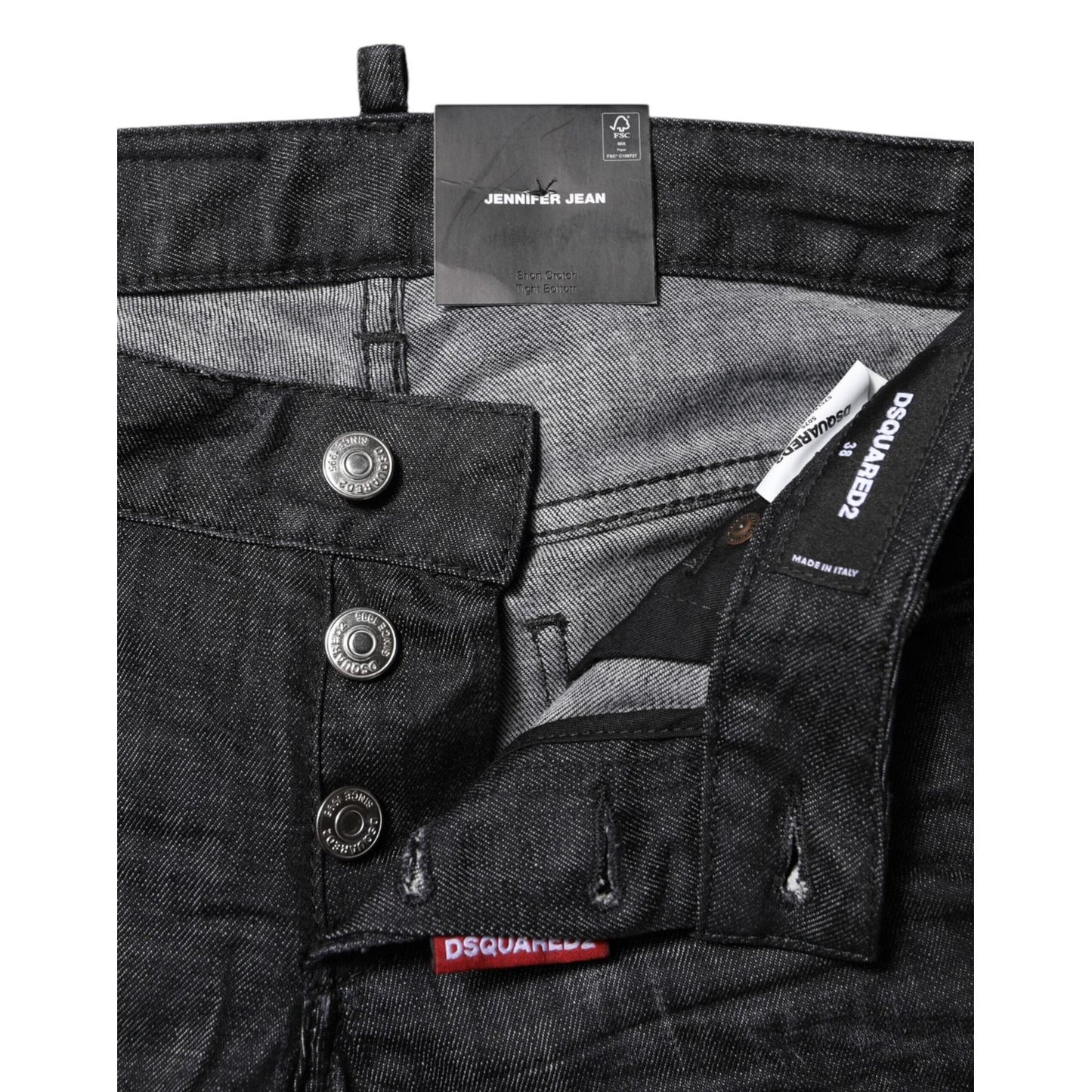 Dsquared² Black Cotton Low Waist Skinny Denim Jeans PAN74488-38