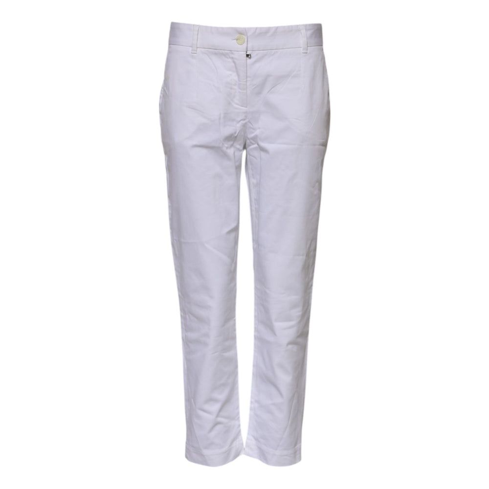 Dolce & Gabbana White Cotton Stretch Mid Waist Jeans PAN75132-40