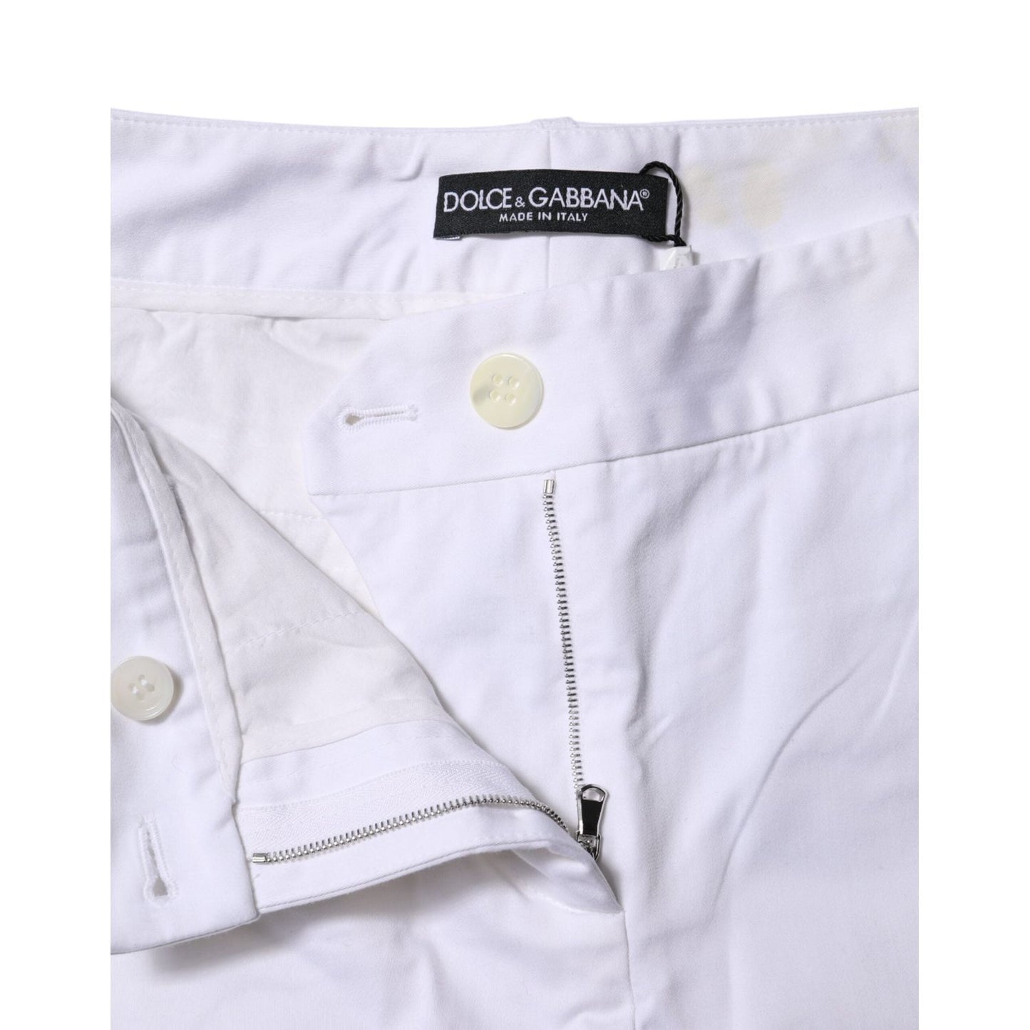Dolce & Gabbana White Cotton Stretch Mid Waist Jeans PAN75132-40