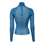 Dolce & Gabbana Blue See Through Turtleneck Long Sleeves Top