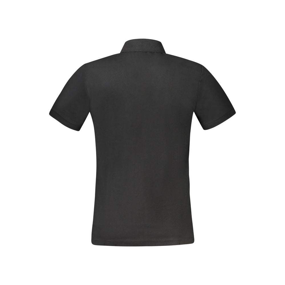 Hugo Boss Black Cotton Polo Shirt, short sleeve, slim fit, featuring 2 button design, embroidery, logo application back view.