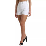 Dolce & Gabbana White Front Lace High Waist Hot Pants Shorts PAN74913-40
