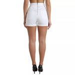 Dolce & Gabbana White Front Lace High Waist Hot Pants Shorts PAN74913-40