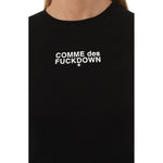 Comme Des Fuckdown Black Cotton Tops & T-Shirt CO-15704-XS