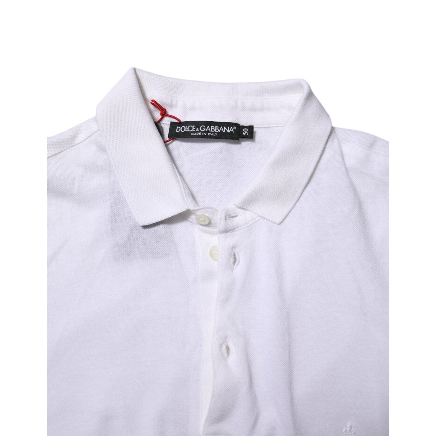 Dolce & Gabbana White Collared Men Short Sleeve Crown T-shirt TSH86382-50