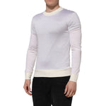 Dolce & Gabbana White Silk Crew Neck Long Sleeves T-shirt TSH87253-44