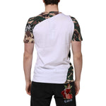 Dolce & Gabbana White Camouflage Cotton Men Crew Neck T-shirt TSH90506-48