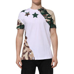 Dolce & Gabbana White Camouflage Cotton Men Crew Neck T-shirt TSH90507-44