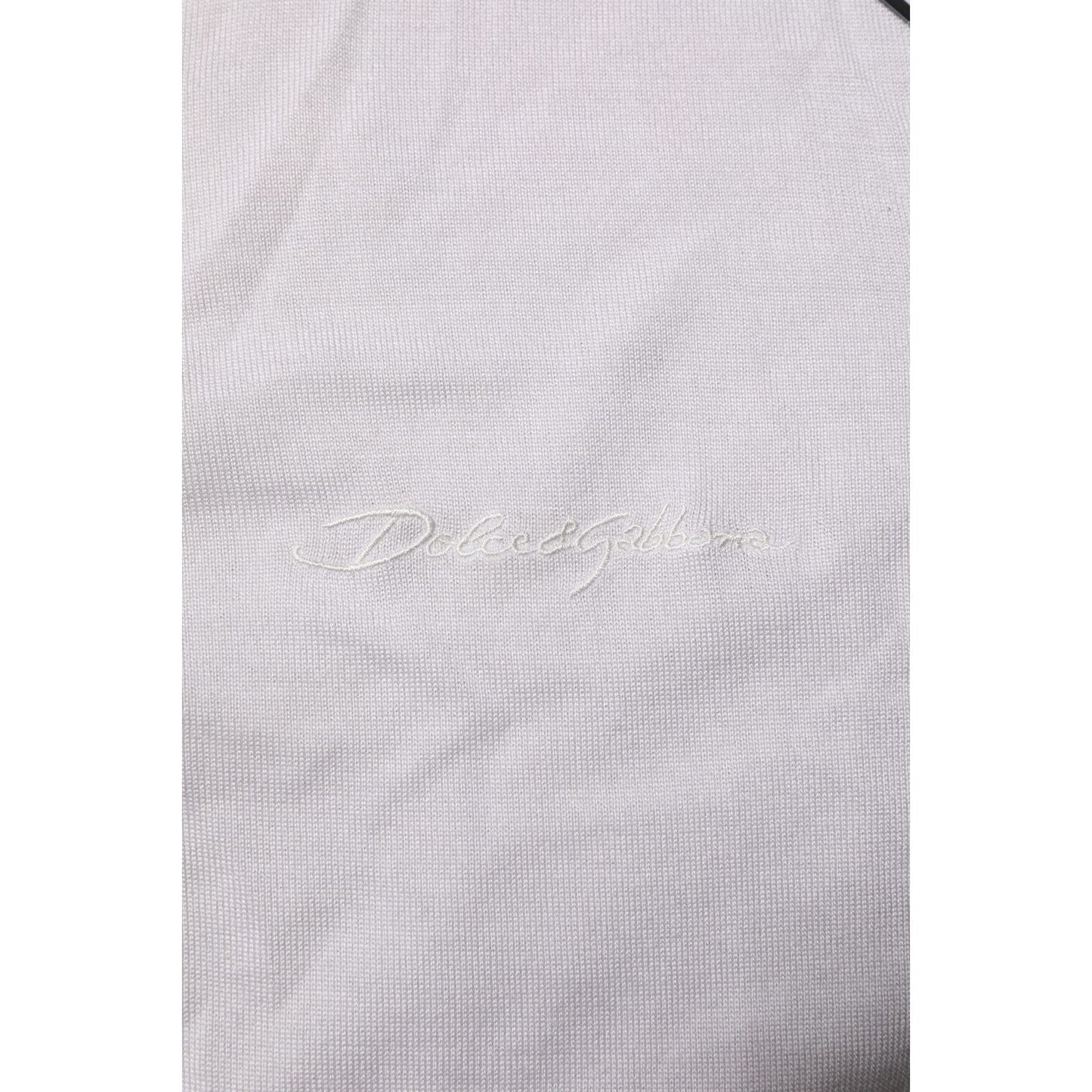 Dolce & Gabbana White Silk Short Sleeves Men Henley T-shirt TSH90566-46