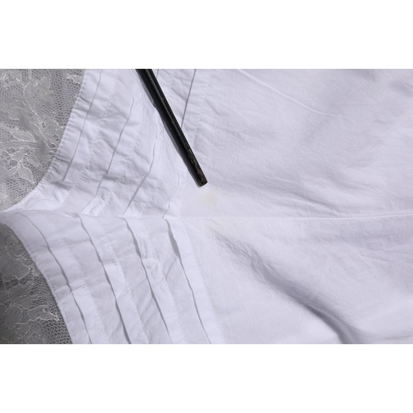 Dolce & Gabbana White Lace Paneled Cotton High Waisted Shorts PAN75548-40